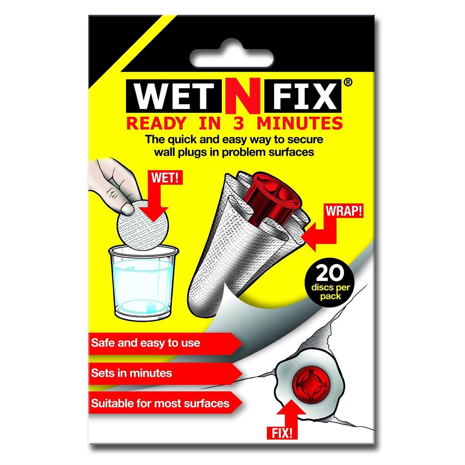 WETNFIX Fixing Wall Anchors Fast! Ideal for Loose Wall fixtures Such as Curtain Rails - Cheap Fitting