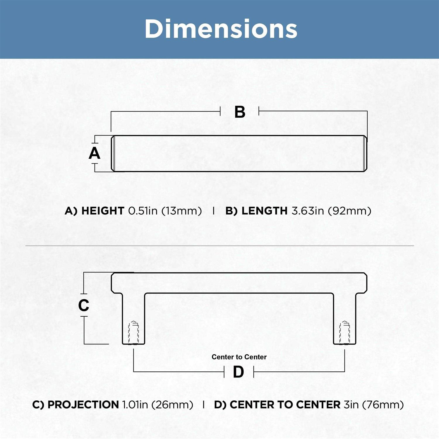 Brainerd Foundations 3-in Center to Center Matte Black Oval Bar Drawer Pulls - Cheap Fitting