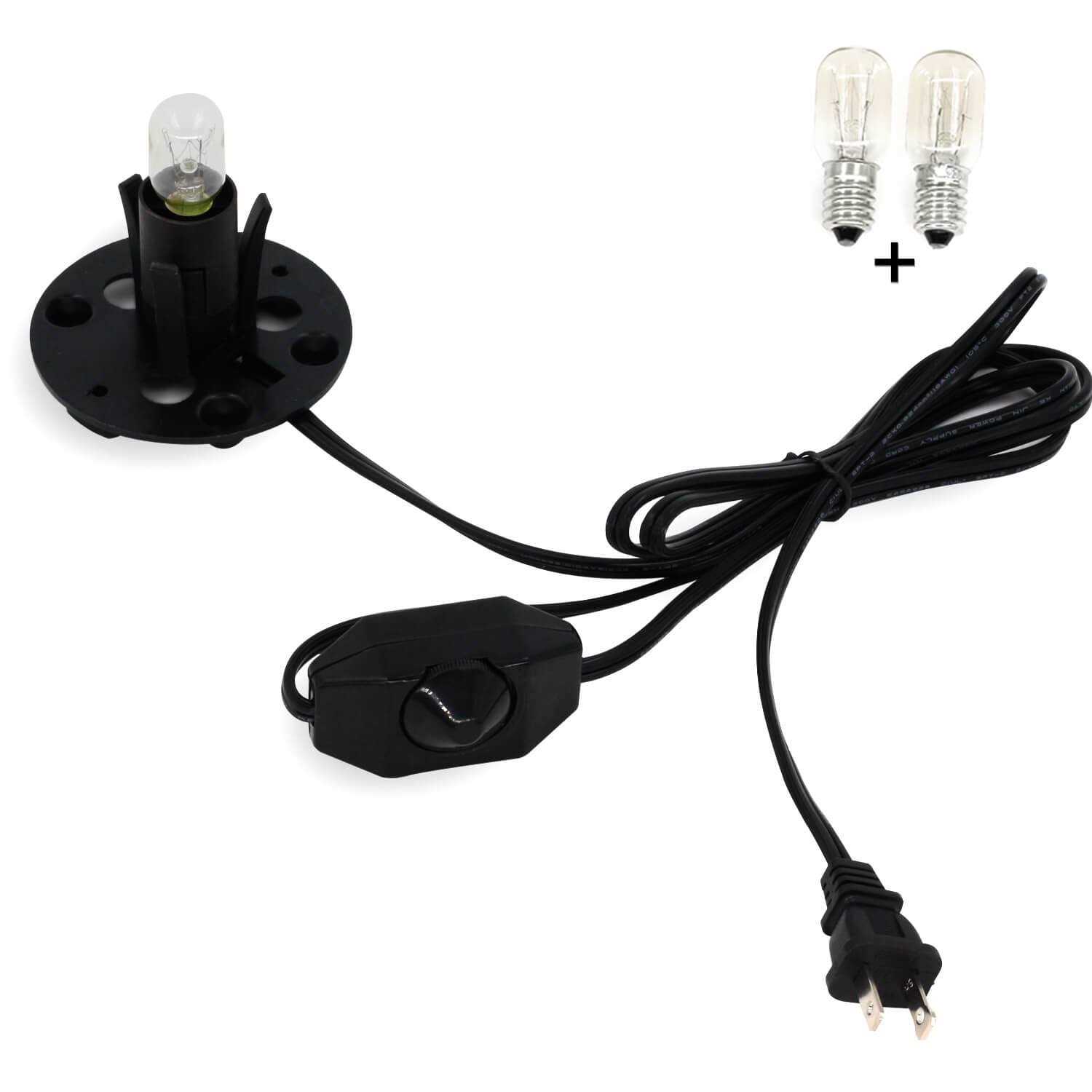Betus Salt Lamp Cord with Dimmer Control and Base Assembly - Cheap Fitting