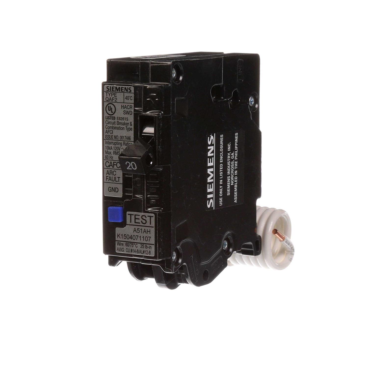 Siemens 20 Amp 1 in. Single-Pole Combination AFCI Circuit Breaker - Cheap Fitting