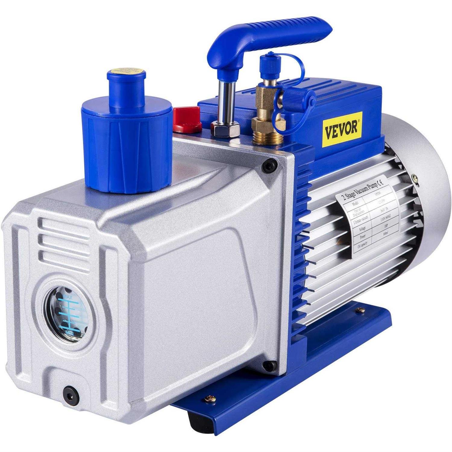 VEVOR Vacuum Pump 12cfm 1HP Vane Vacuum Pump Two Stage 3 x 10-1 Pa Ultimate Hvac Rotary Auto Ac Refrigerant Vacuum Pump - Cheap Fitting