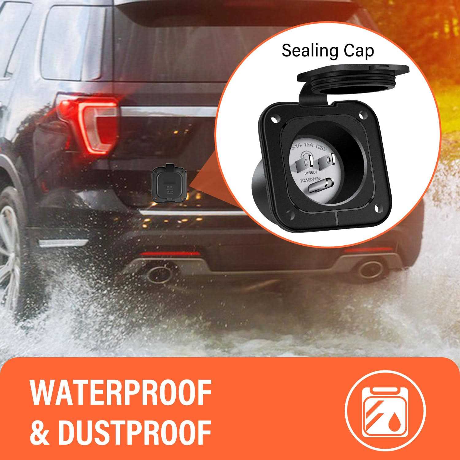 Welluck 15 Amp 125V Ac Power Inlet Port Plug With Integrated Dual 18 Extension Cord - Cheap Fitting