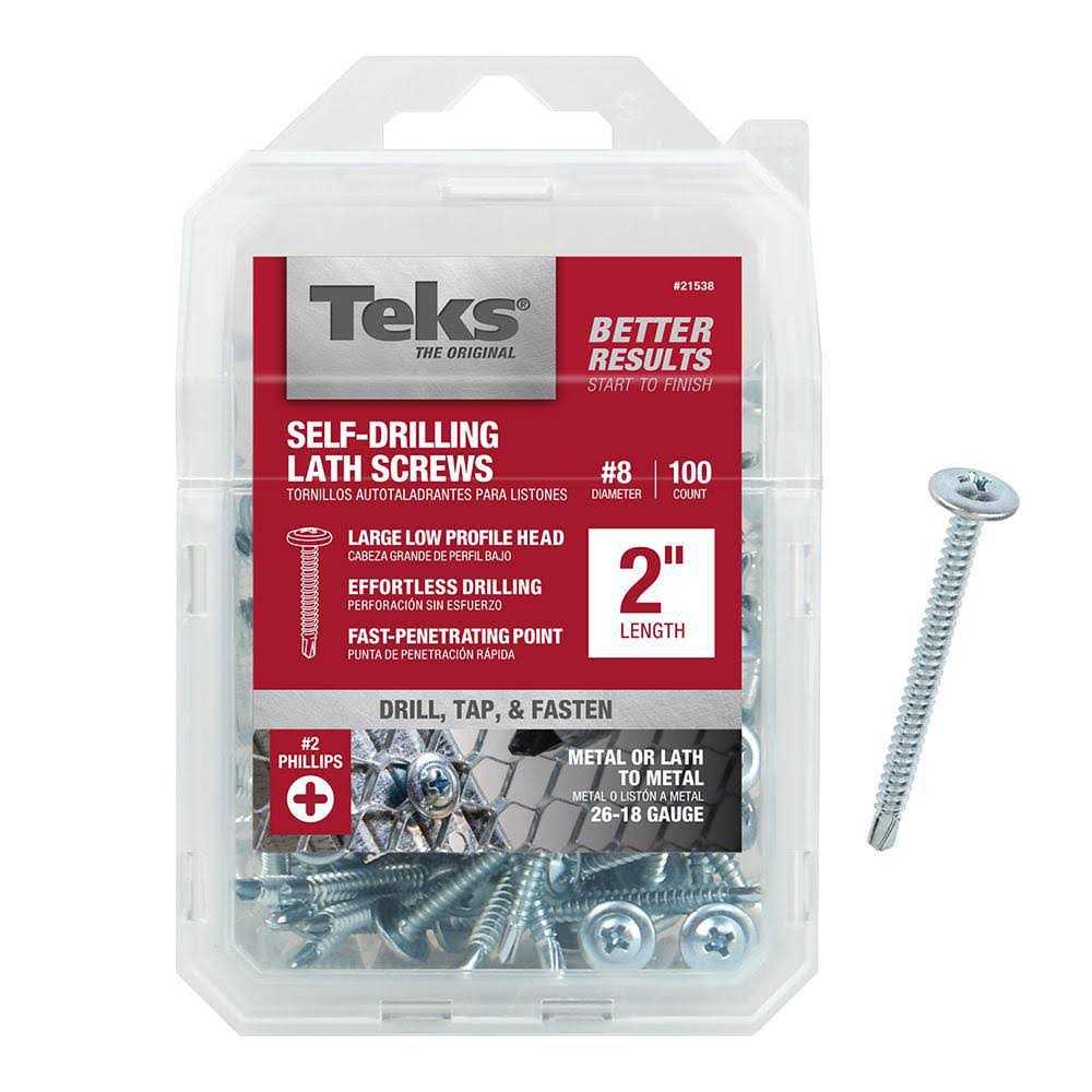 Teks 8 x 2 in. Phillips Truss Head Drill Point Lath Screws 21538 - Cheap Fitting
