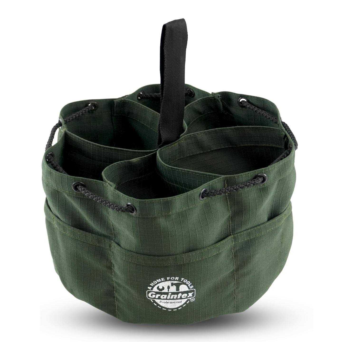Graintex gb2887 Grab Bag Dark Green Color Rip-stop Canvas 18 Pockets Drawstring Closure - Cheap Fitting