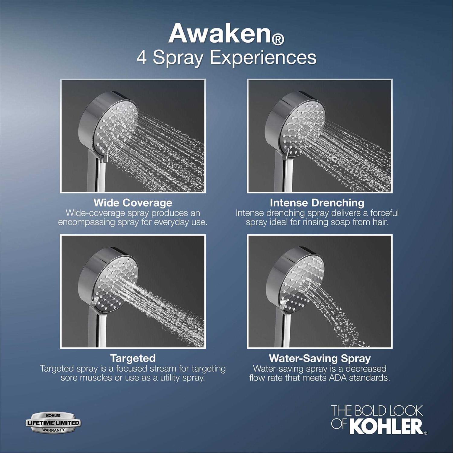 Kohler Awaken G110 GPM premium slidebar kit - Cheap Fitting
