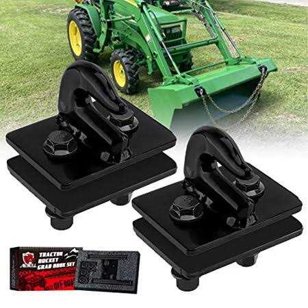 Ambull 2 Pack 3/8 Tractor Bucket Grab Hook Grade 70 Forged Steel Bolt On Grab Hook Tow Hook Mount with Backer Plate,Work Well for Tractor Bucket - Cheap Fitting