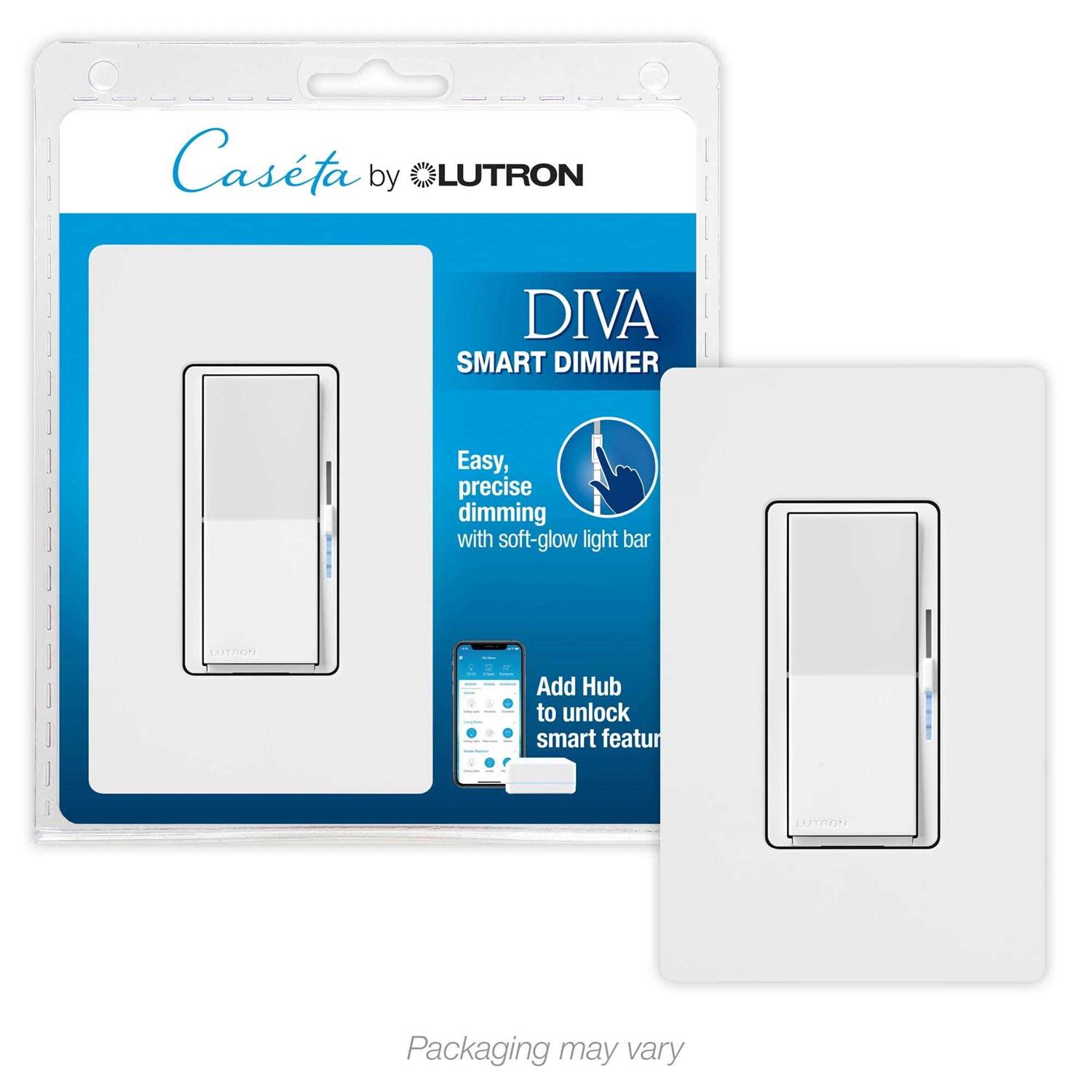 Lutron Diva Smart Dimmer Switch with Wallplate for Caséta Smart Lighting - Cheap Fitting