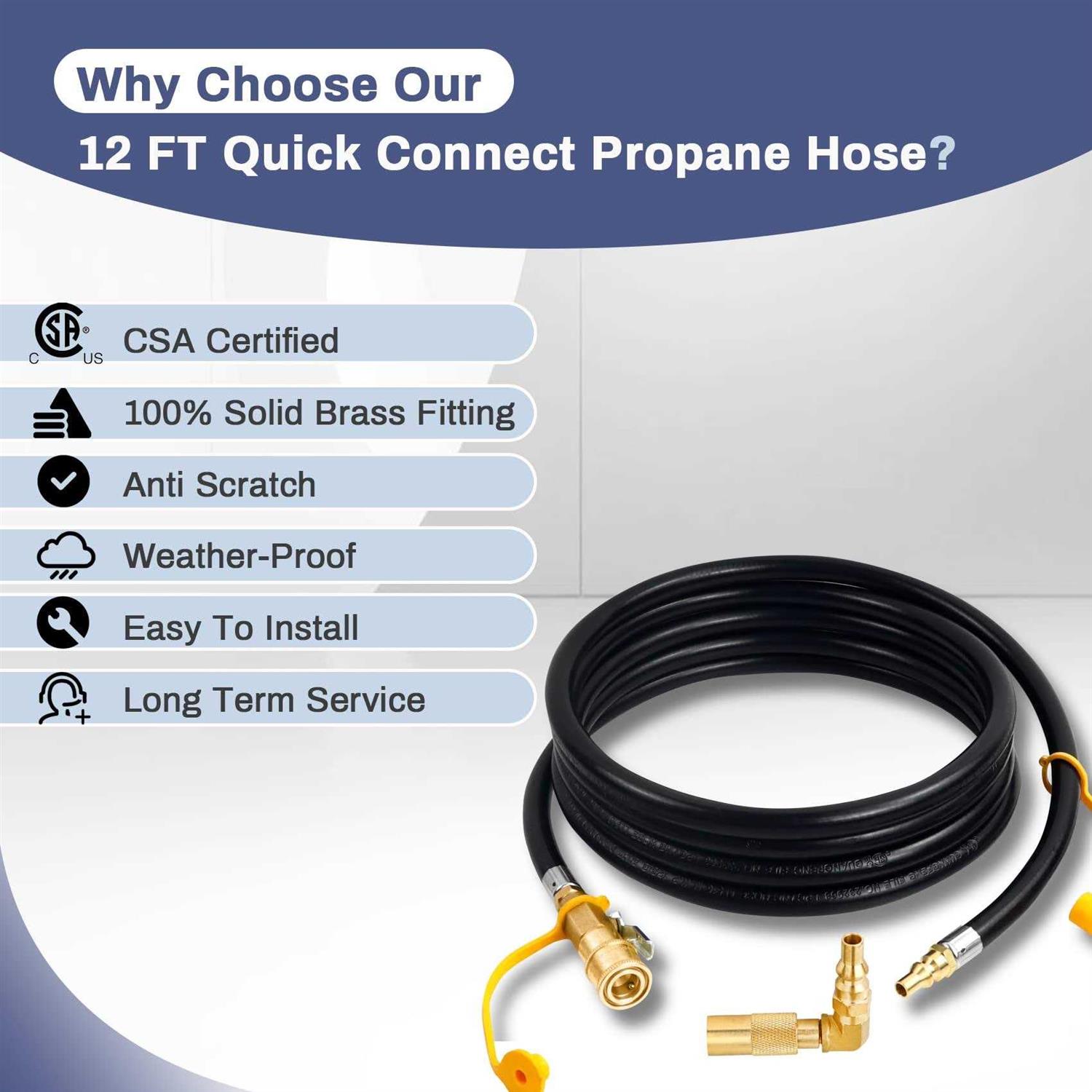 Iococee Quick-Connect RV Propane Hose - Cheap Fitting