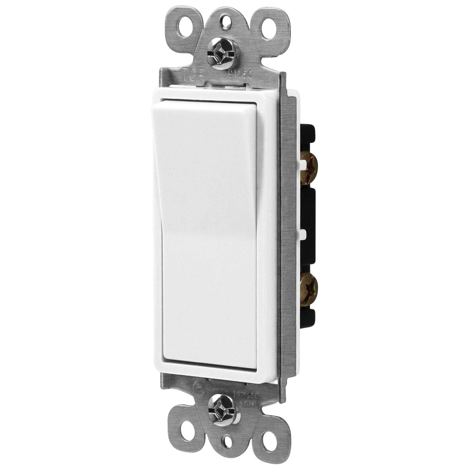 Enerlites 91160-W Decorator Switch, Quiet Lighted, 15A, Single Pole, 120-277V, White - Cheap Fitting