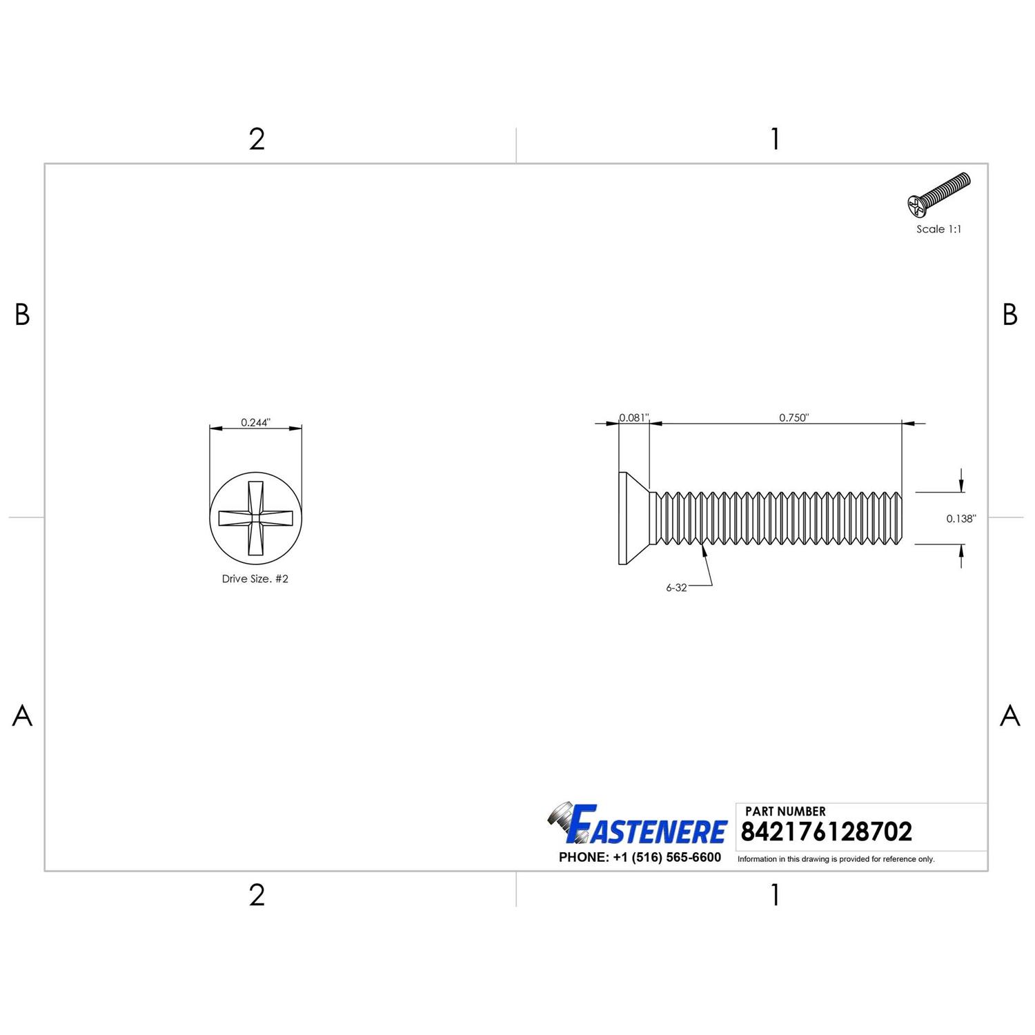 Fastenere.com Phillips Flat Head Machine Screws Stainless Steel 18-8 Qty - Cheap Fitting