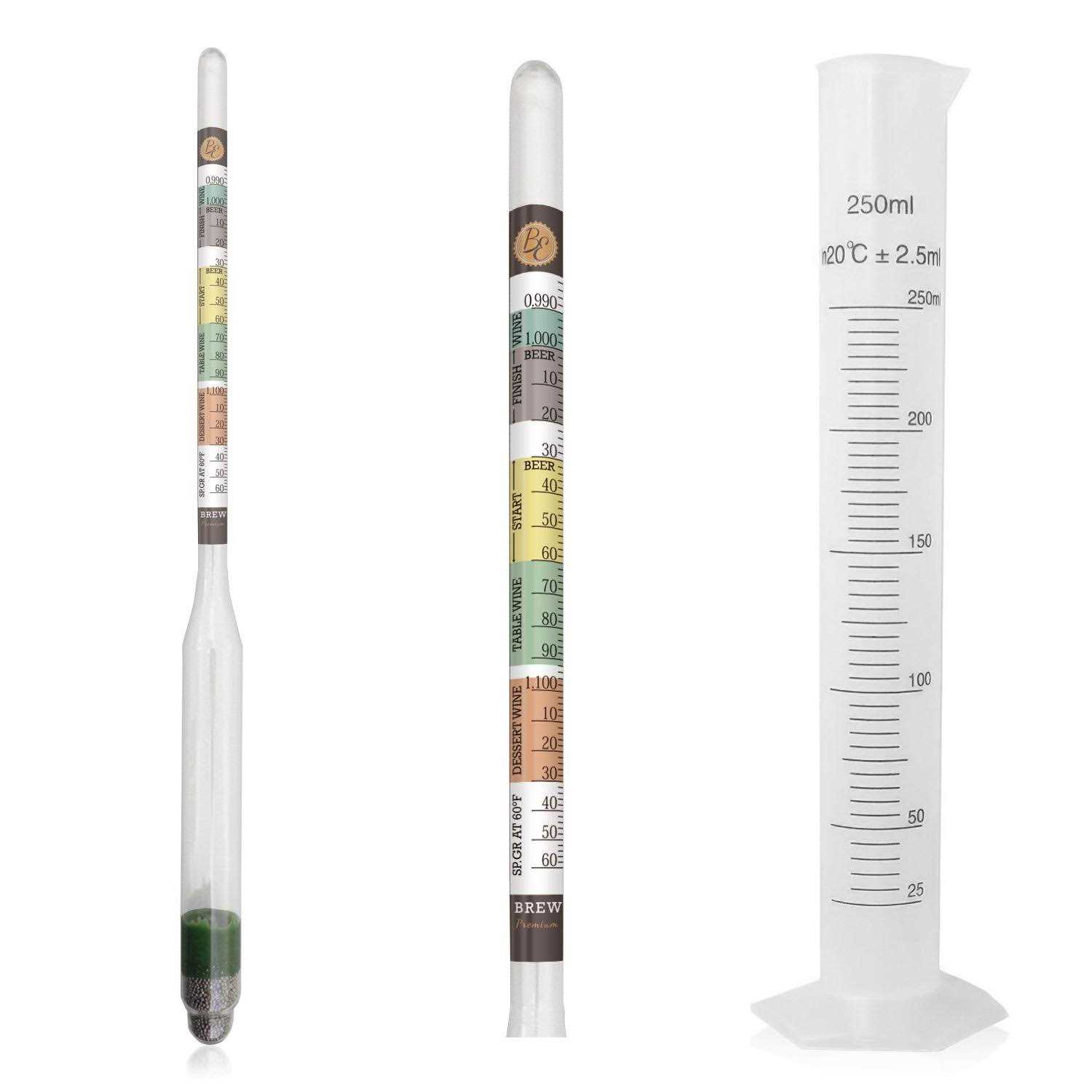 Brewer’s Elite Hydrometer & Plastic Test Jar for Home Brew Beer, Wine, Mead and Kombucha - Cheap Fitting