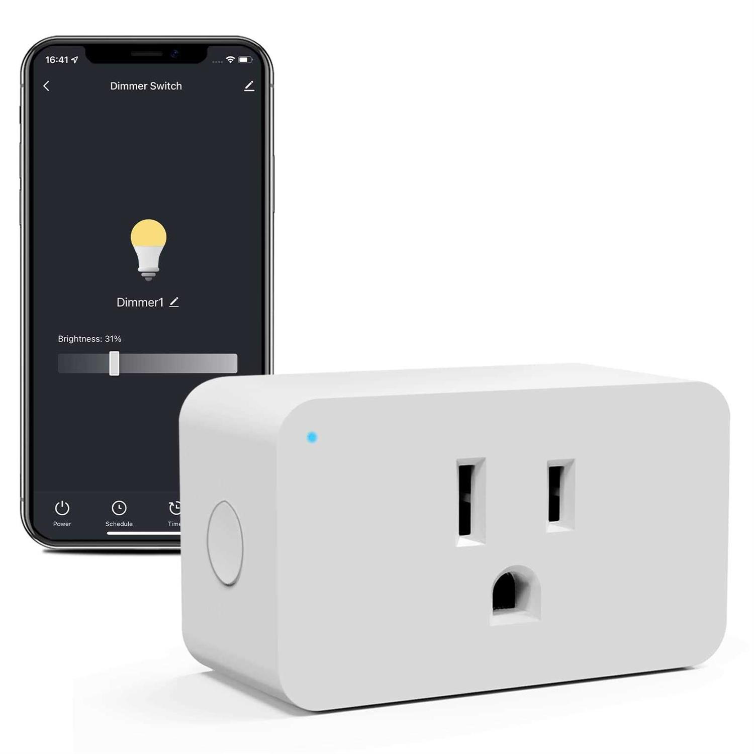 WiFi Smart Dimmer Plug Work with Alexa Google Home for Voice Control Mini Smart Outlet Socket with Timer Wireless Remote Control Max Power 300W - Cheap Fitting