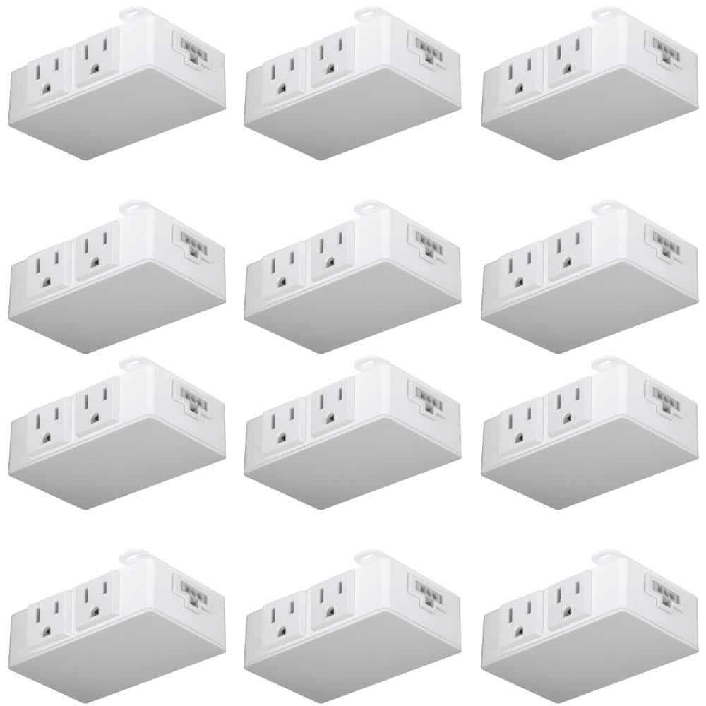 Feit Electric White Onesync Under Cabinet in-Line 2 AC Outlet Adapter with 18 in. Link Cable Power Cord - Cheap Fitting