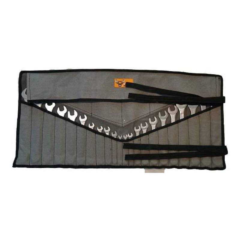 Bull Tools 26 Pocket SAE Wrench Roll Organizer Metric Roll Up Tool Pouch Bag Hand-Crafted - Cheap Fitting