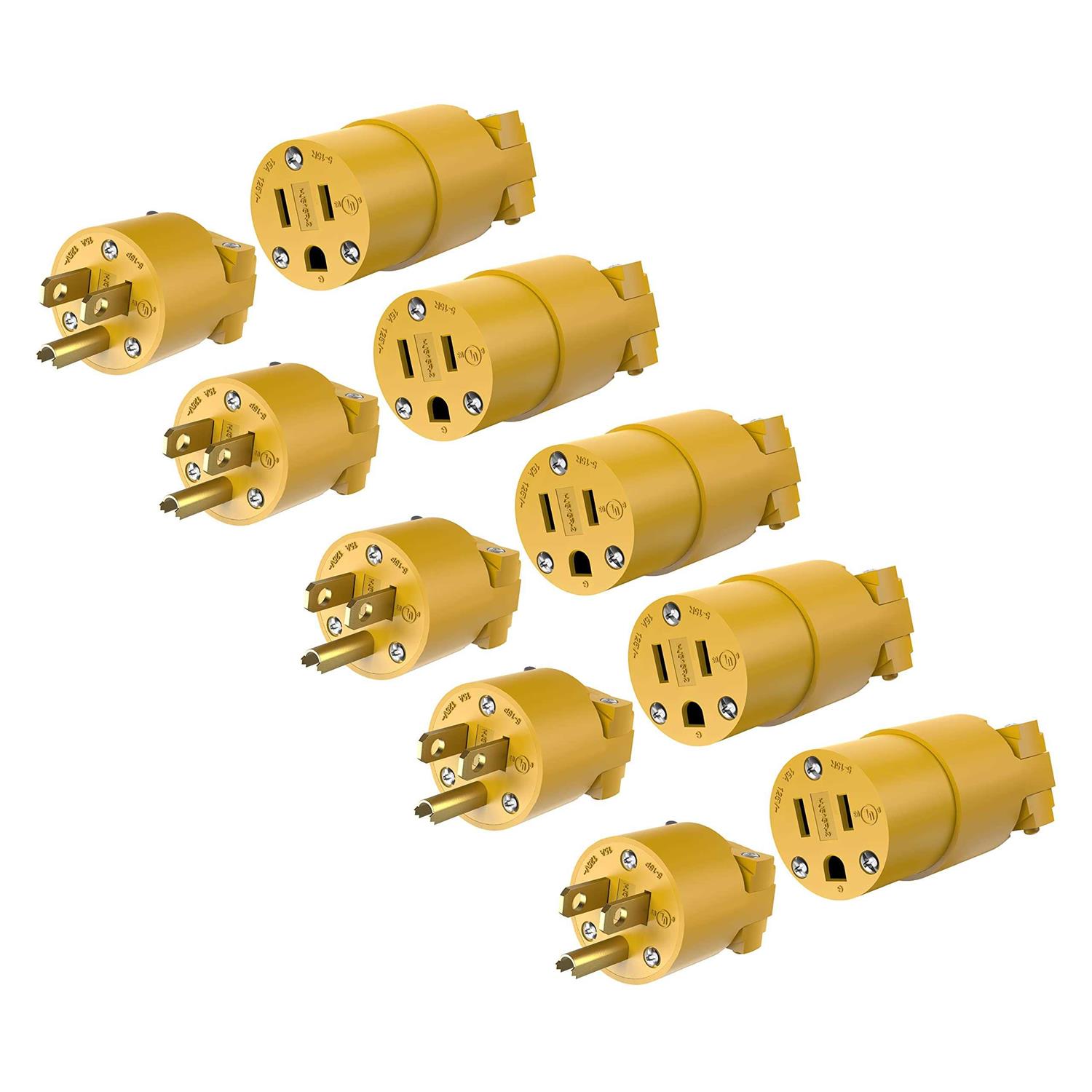 Enerlites Electrical Replacement Plug Connector Set, Extension Cord Ends Male and Female - Cheap Fitting