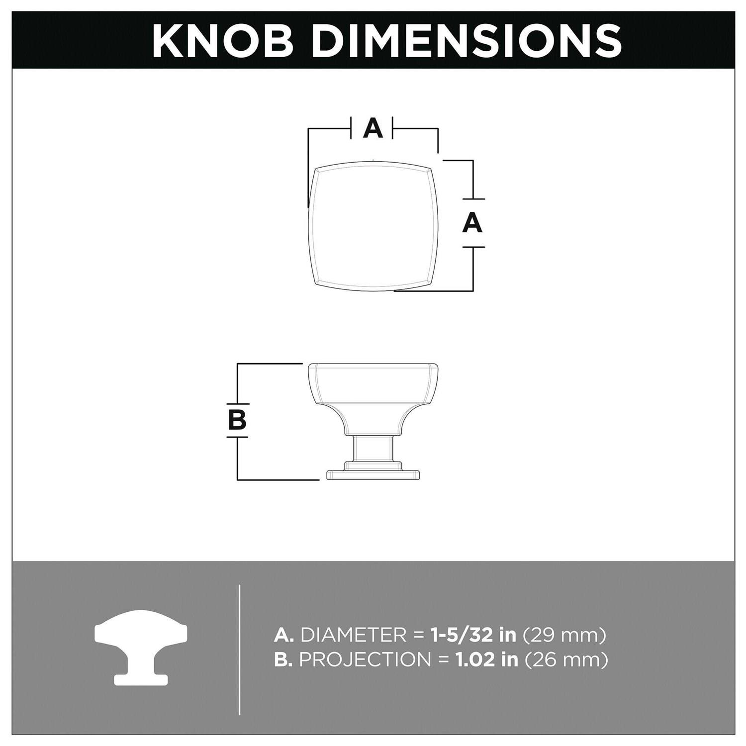Franklin Brass Parow 1-1/8-in Matte Black Square Cabinet Knob P29542K-FB-C - Cheap Fitting