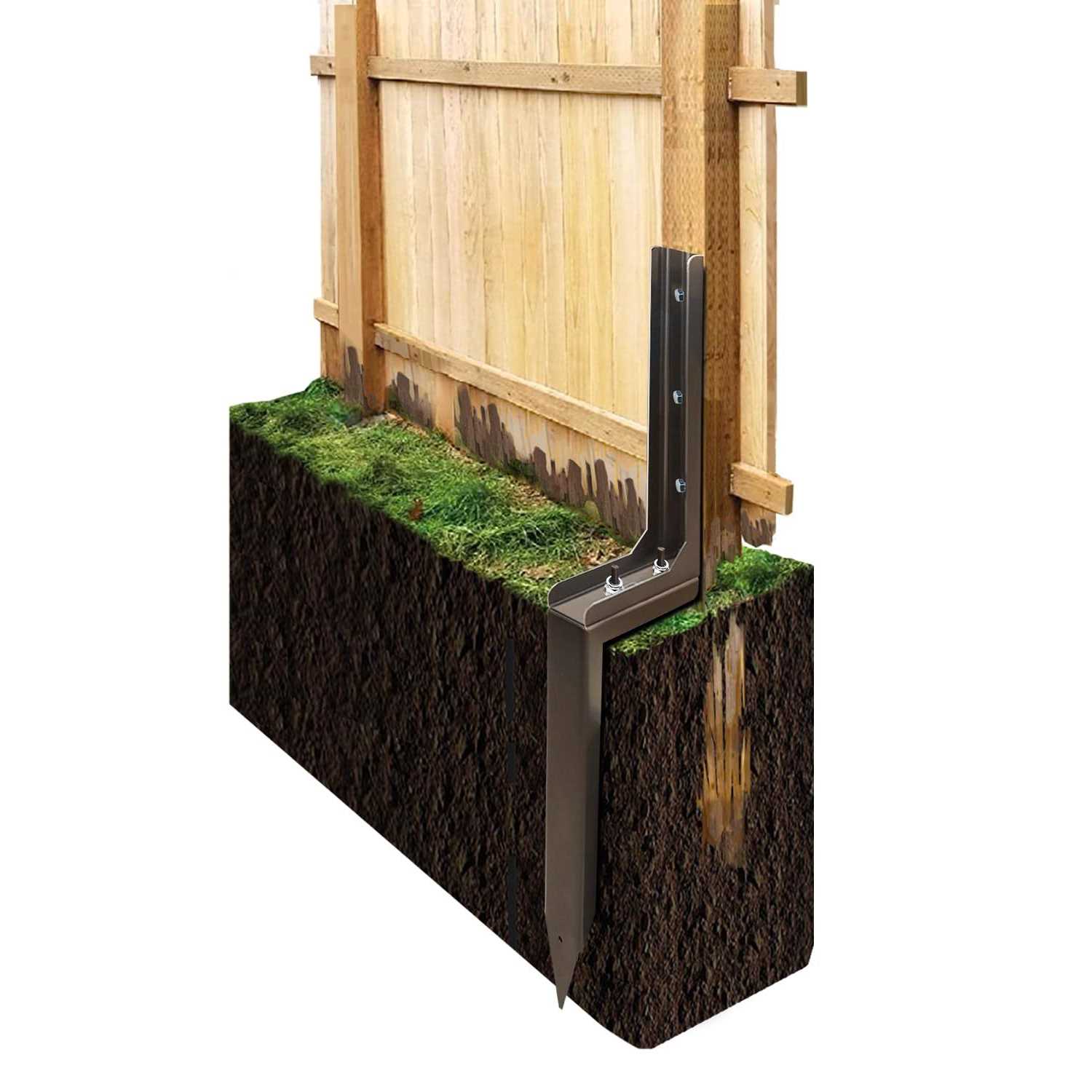 Rotten Leaning Fence Post Repair Kit Adjustable Angle Quick Easy Fix Widen Strengthen Solid Metal Antirust Paint - Cheap Fitting