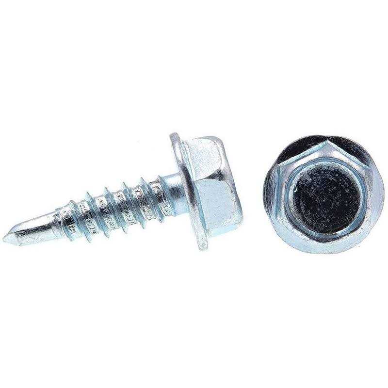 Prime-Line #6 x 1/2 in. Zinc Plated Case Hardened Steel Indented Hex Washer Head Self-Drilling Sheet Metal Screws - Cheap Fitting