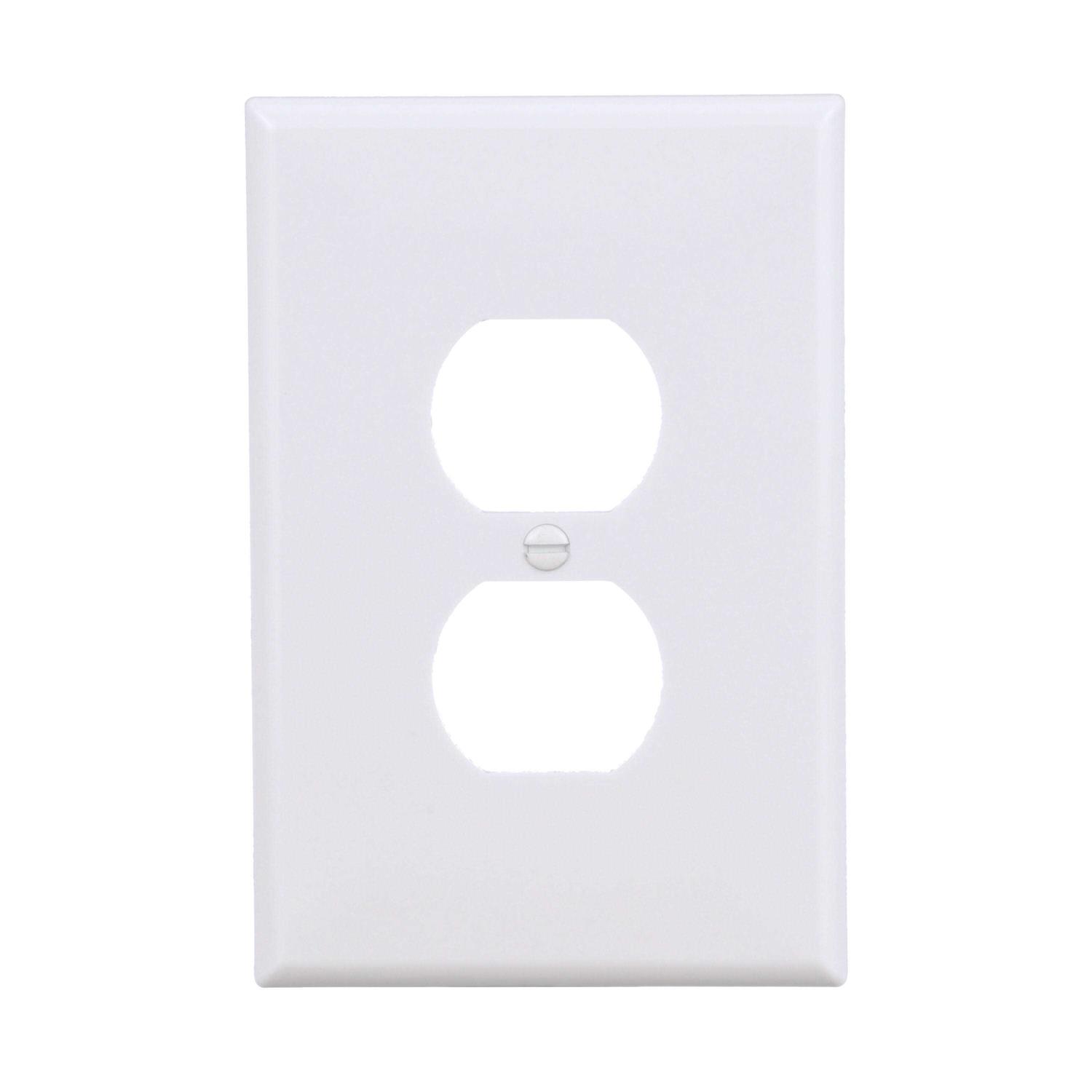 Eaton 1-Gang White Duplex Jumbo Wall Plate - Cheap Fitting