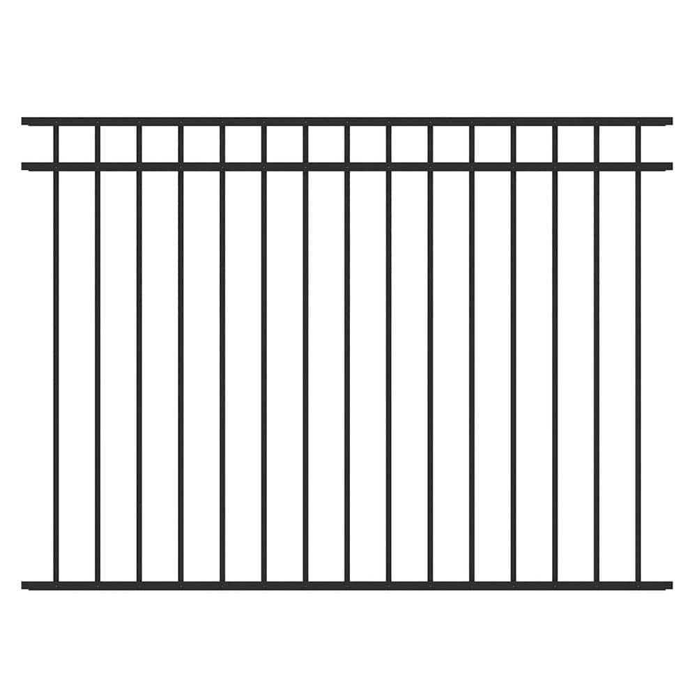 FORGERIGHT Vinings H x 6 ft. W Black Aluminum Pre-Assembled Fence Panel - Cheap Fitting