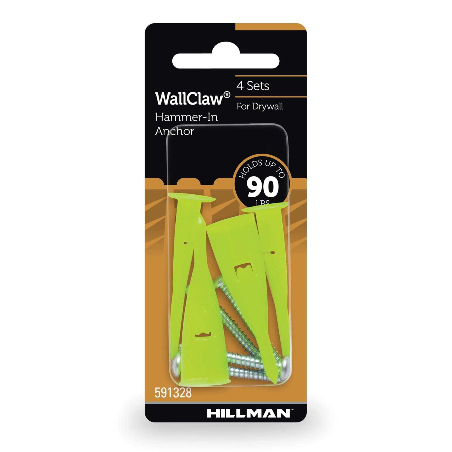 Hillman Wallclaw Hammer-in Drywall Anchors with Screws - Cheap Fitting