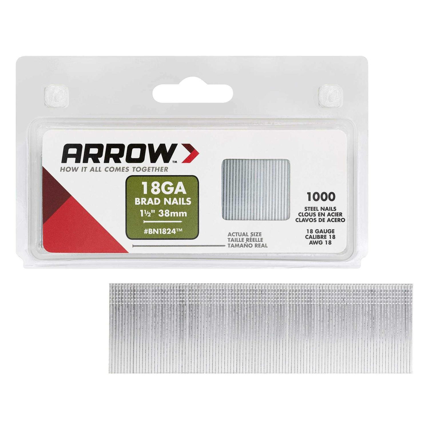Arrow 1-1/2 Inch Galvanized Steel Brad Nails BN1824CS - Cheap Fitting