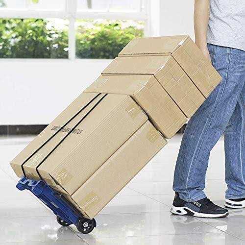 Zhjingyu Folding Hand Truck Aluminum Telescopic Rod Foldable Roller Shopping Trolley Collapsible 2 Wheel Trolley Expandable Large Chassis - Cheap Fitting