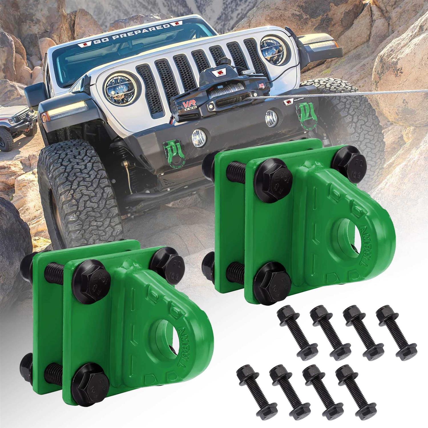 AMBULL 2 Pack D-Ring Shackles Mount with Backer Plate	AMBULL 2 Pack D-Ring Shackles Mount with Backer Plate - Cheap Fitting