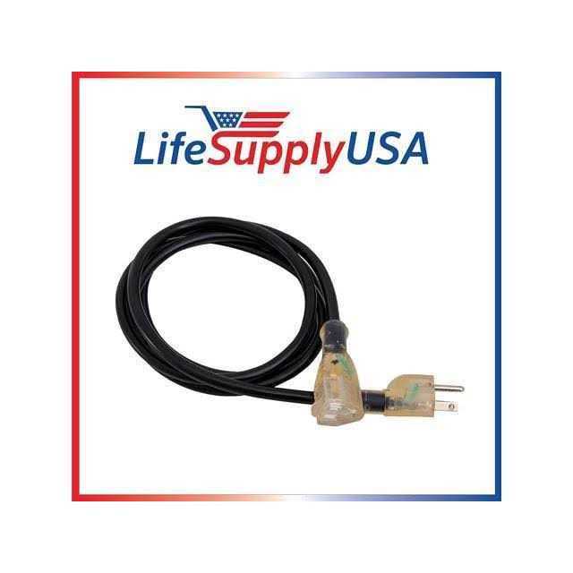 LifeSupplyUSA SJTW 15 Amp 125 Volt 1875 Watt Lighted End Indoor/Outdoor Black Heavy Duty Extension Cord - Cheap Fitting