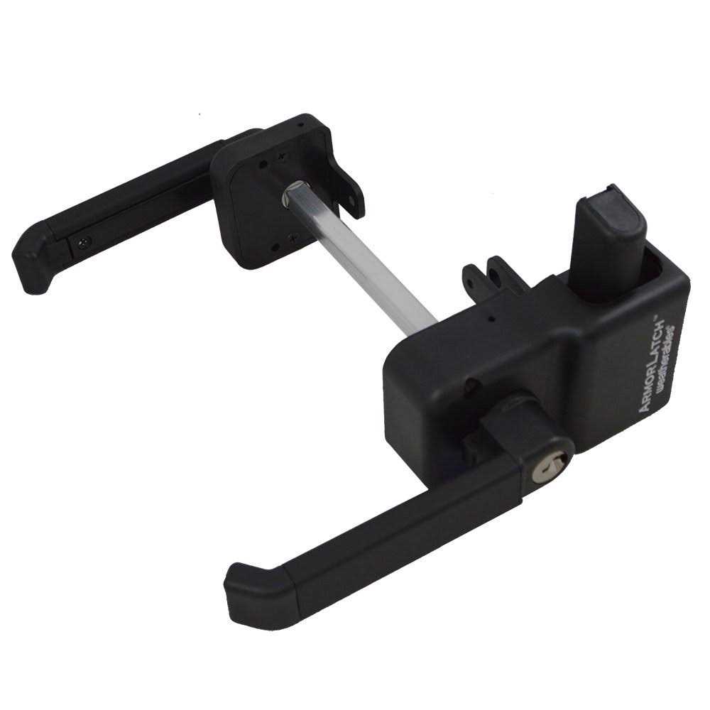 Weatherables Armor Latch Black Nylon Polymer Key-Lockable Gate Latch - Cheap Fitting