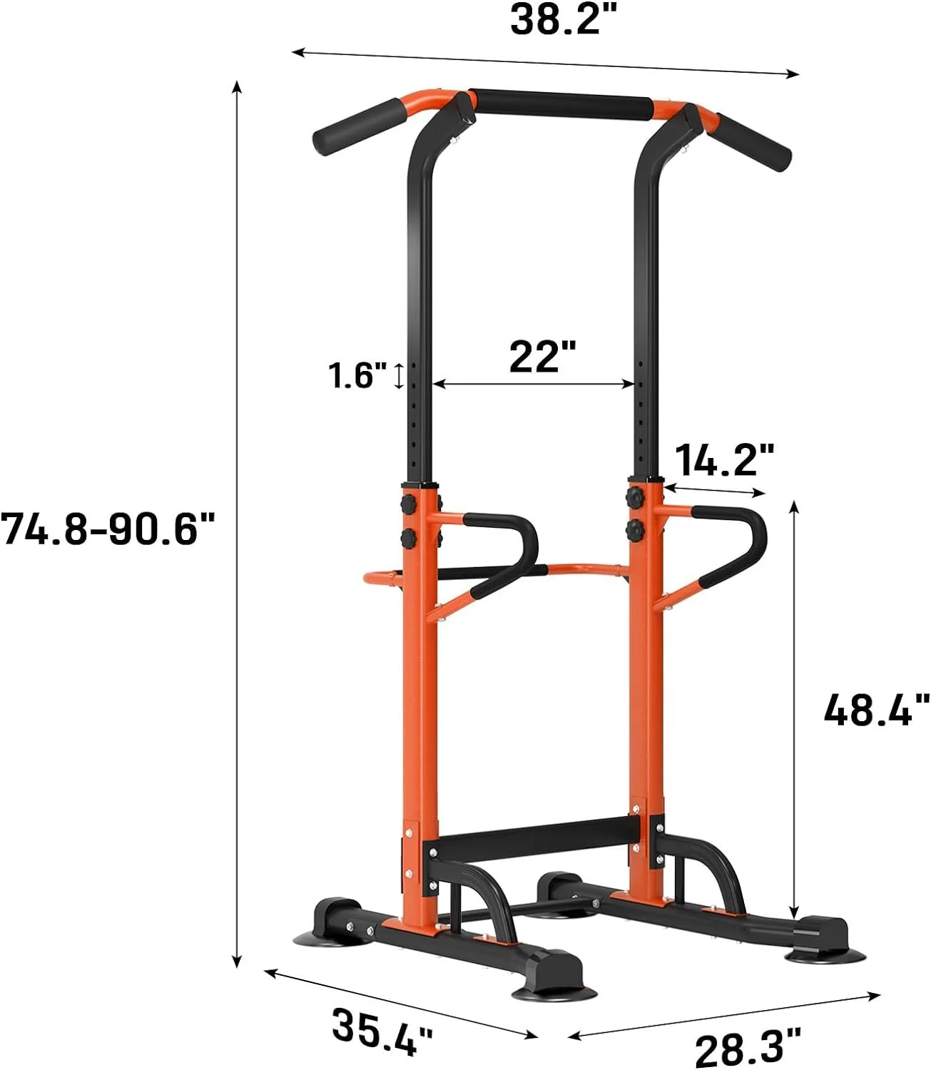 SOGES Height Adjustable Power Tower Dip Stands Pull up Bar Strength Training for Home Gym Black - Cheap Fitting