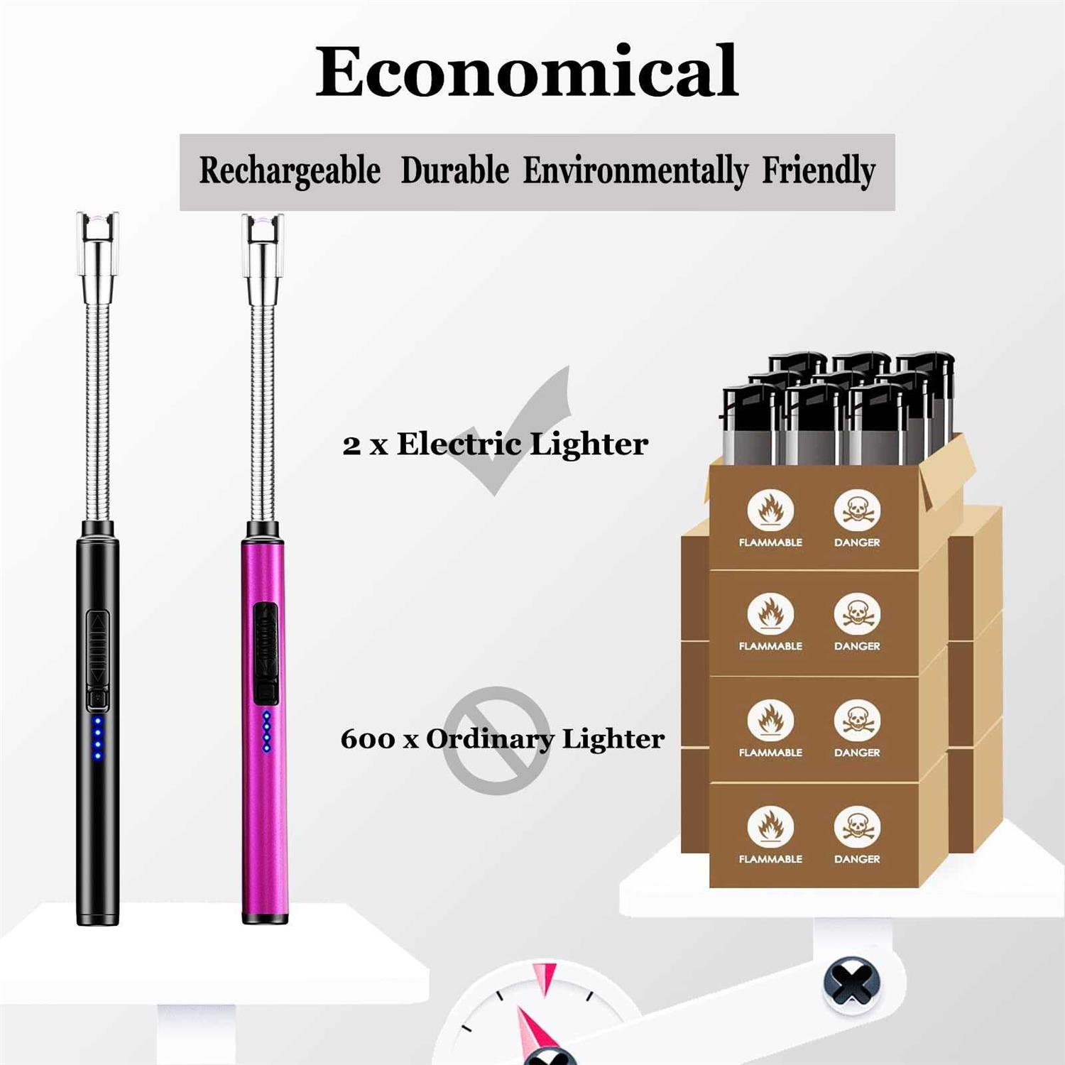 Candle Lighter 2 Pack Usb Rechargeable - Cheap Fitting