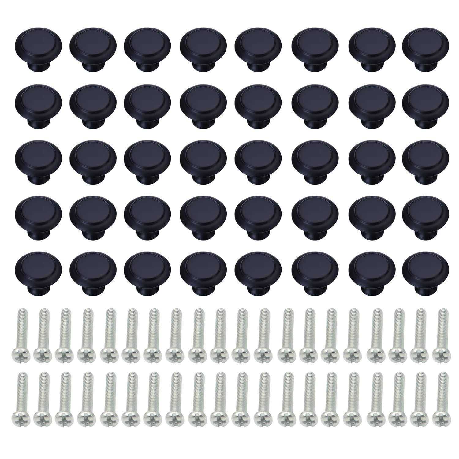Gobericher 40 Pieces Black Round Kitchen Cabinet Knobs Dresser Knobs Drawer Knobs Drawer Pulls Door Knobs Dresser Handles Cabinet Hardware Cupboard Handles - Cheap Fitting