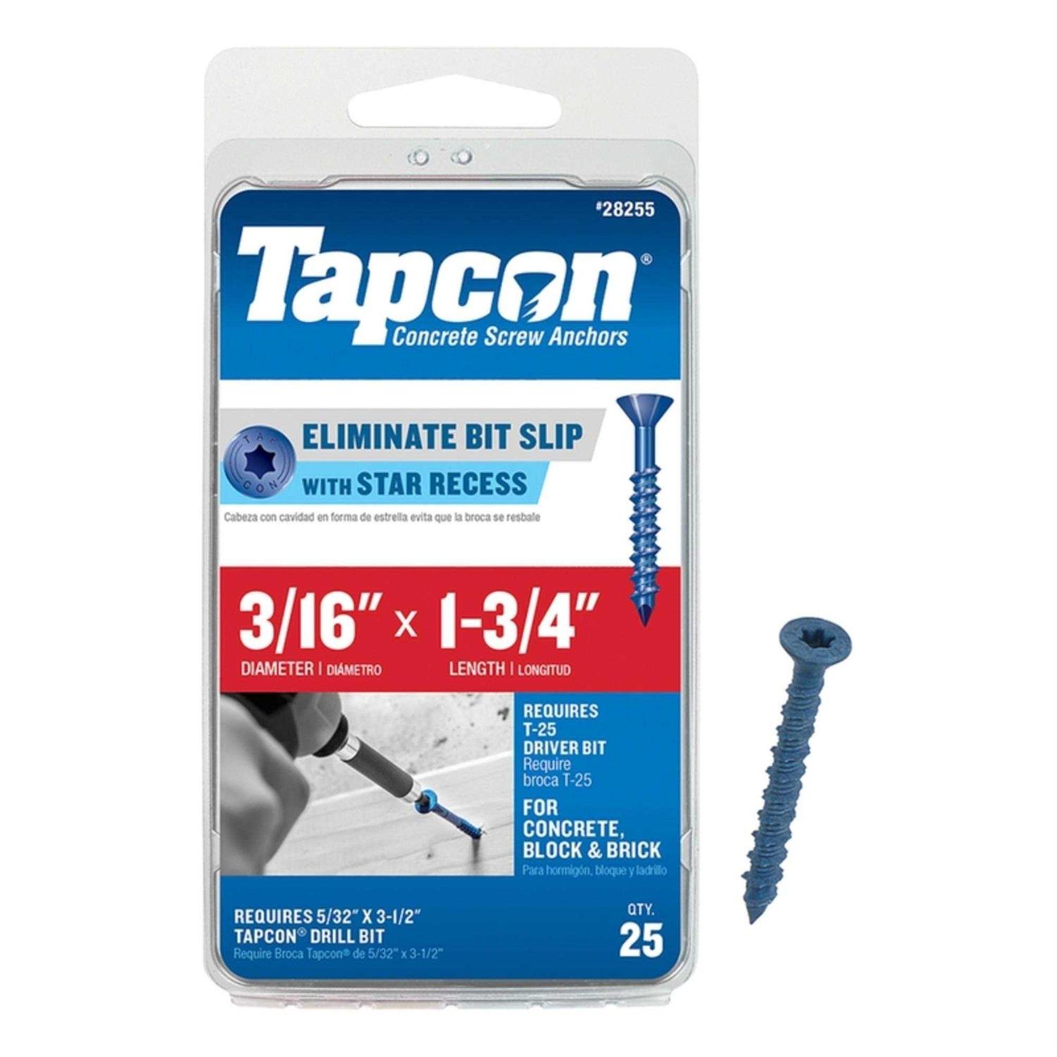 Tapcon 3/16-in x 1-3/4-in Concrete Anchors - Cheap Fitting
