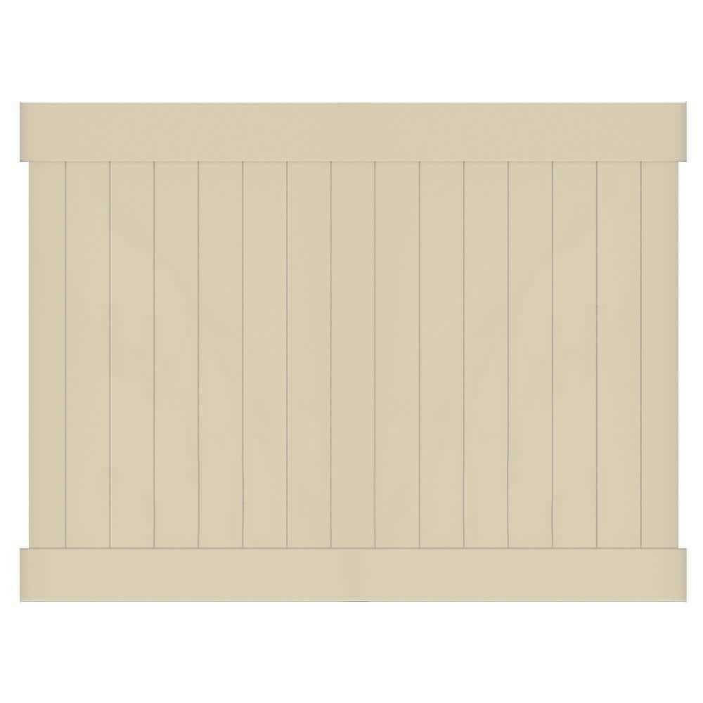Veranda Linden H x 8 ft. W White Vinyl Privacy Fence Panel Kit - Cheap Fitting