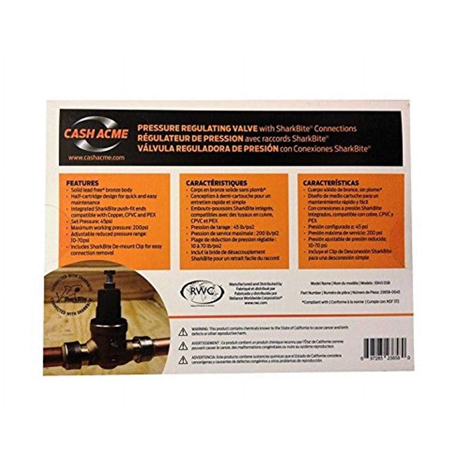 SharkBite Push-to-Connect Bronze EB-45 Direct Pressure Regulator Valve 23858-0045 - Cheap Fitting