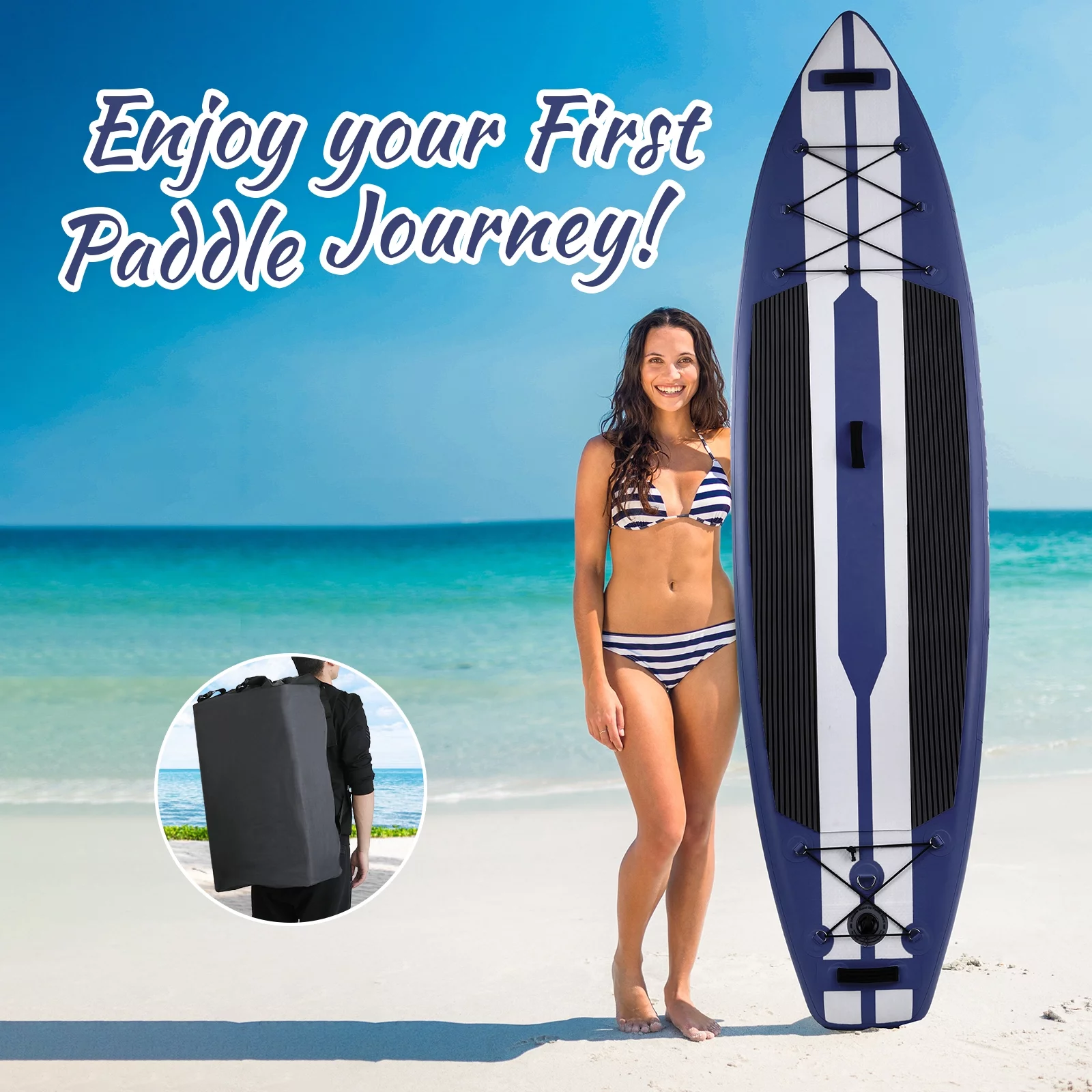 Arlopu 11FT Stand Up Paddle Board Inflatable with Premium SUP Accessories & Backpack, Non-Slip Deck, Waterproof Bag, Leash, Paddle and Hand Pump - Cheap Fitting