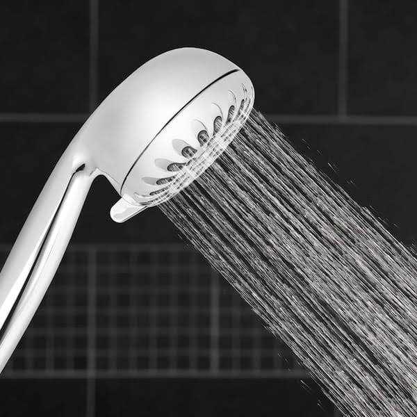 Waterpik 4 in. Chrome Round Handheld Shower Head Slide Rail 7-Spray Power Pulse - Cheap Fitting