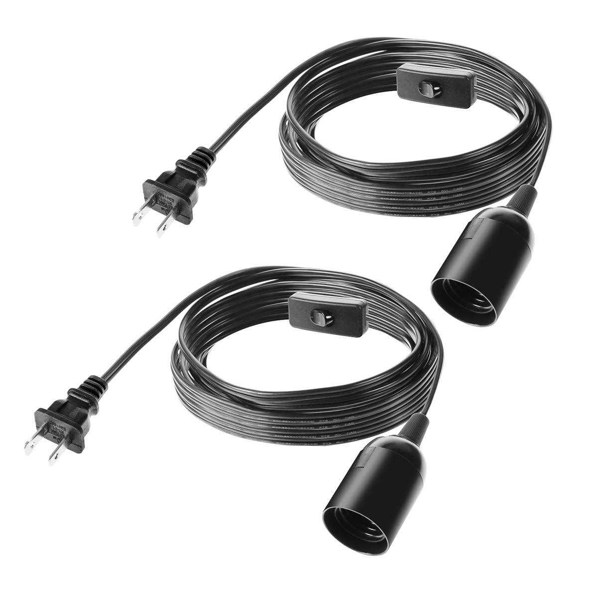 2-Pack Extension Hanging Lantern Cord Cable UL 375W with E26 E27 Socket On/Off Button Pendant Lighting - Cheap Fitting