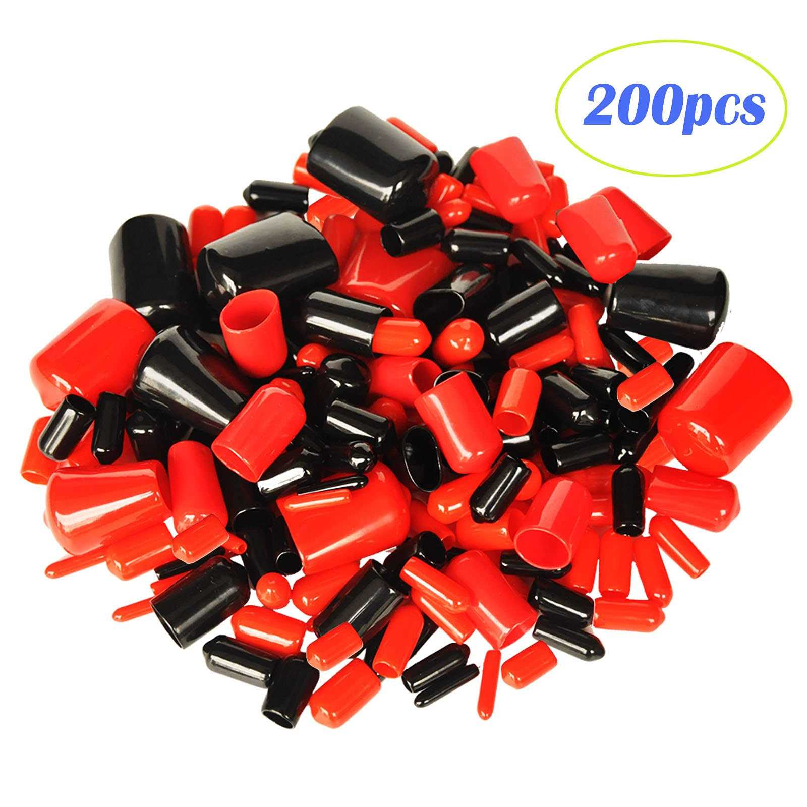 200 Pieces Rubber End Caps Assortment Kit Vinyl Flexible Bolt Screw Rubber Caps Thread Protector End Safety Cover Multi-Purpose,9 Sizes Form 2/25 - Cheap Fitting