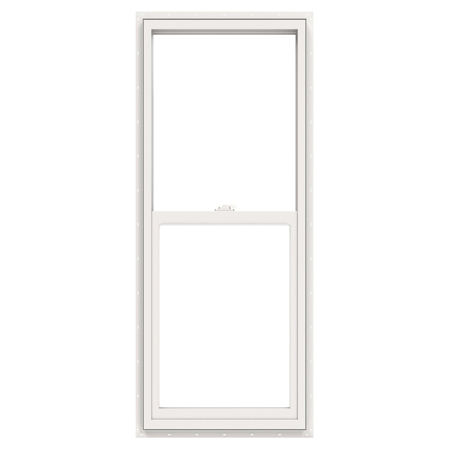 JELD-WEN V-2500 New Construction 35.5-in x 2.906-in Jamb White Vinyl Dual-pane Single Hung Window Full Screen Included LOWOLJW - Cheap Fitting