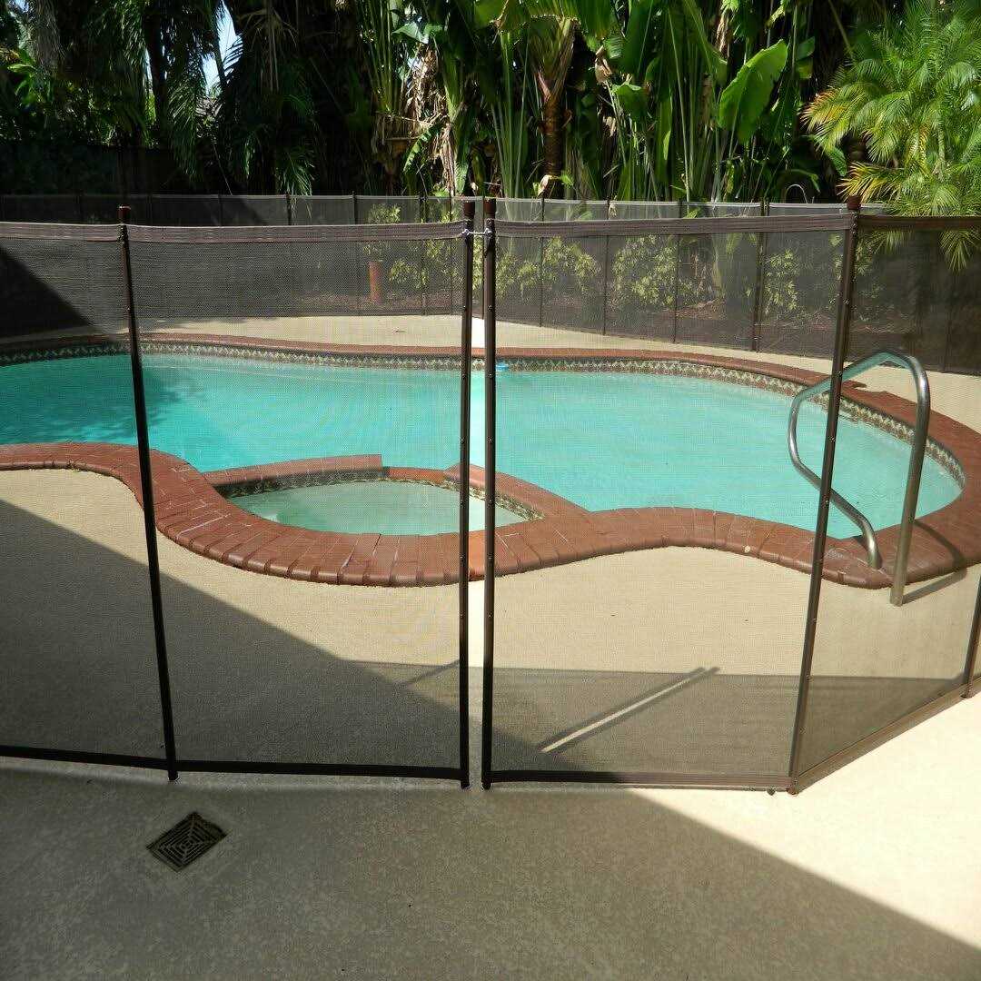 Pool Fence DIY 12’x5′ Fence Section with 5 Poles in Black - Cheap Fitting