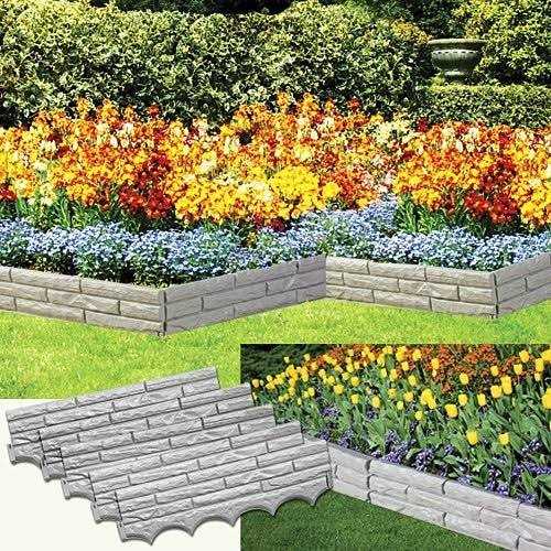 Set of 5 Faux Stone Sectioned Weather Resistant Garden Walls - Cheap Fitting