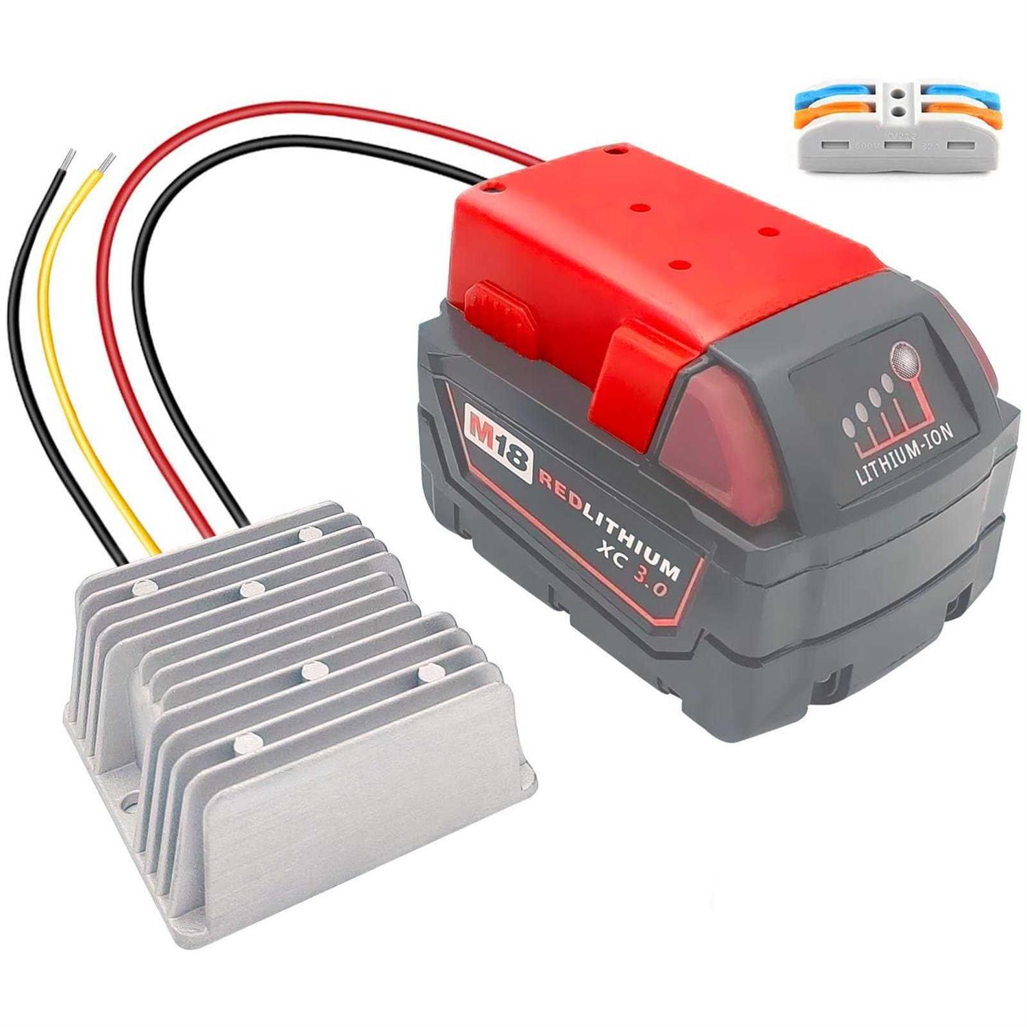 Zltoolpart 18V to 12V Step Down Converter Aadpter for Milwaukee M18 Batteries - Cheap Fitting