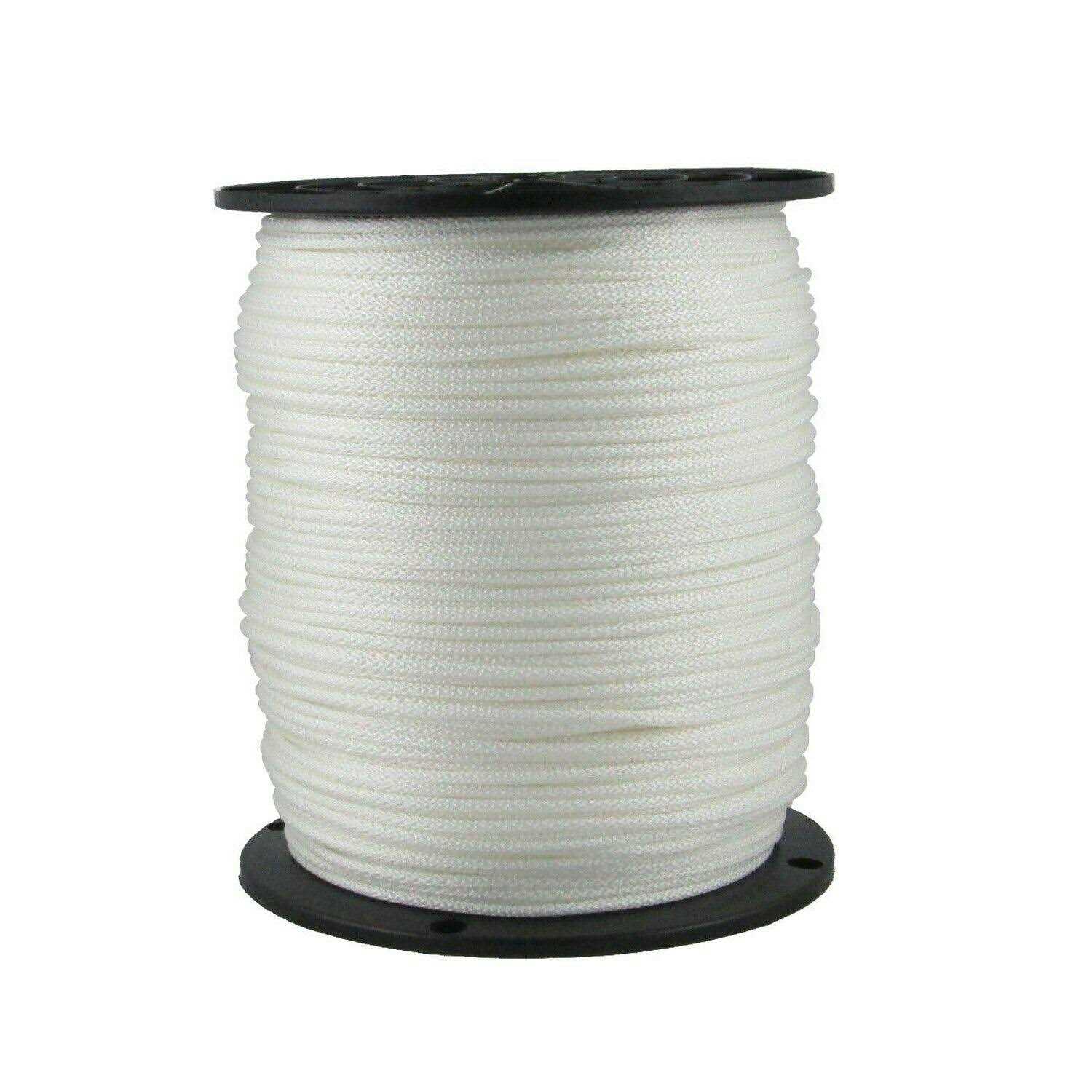 Quality Nylon Rope 1/8 X 1000 ft Low -Stretch Solid Braid Industrial Polyester Cord. USA Made - Cheap Fitting
