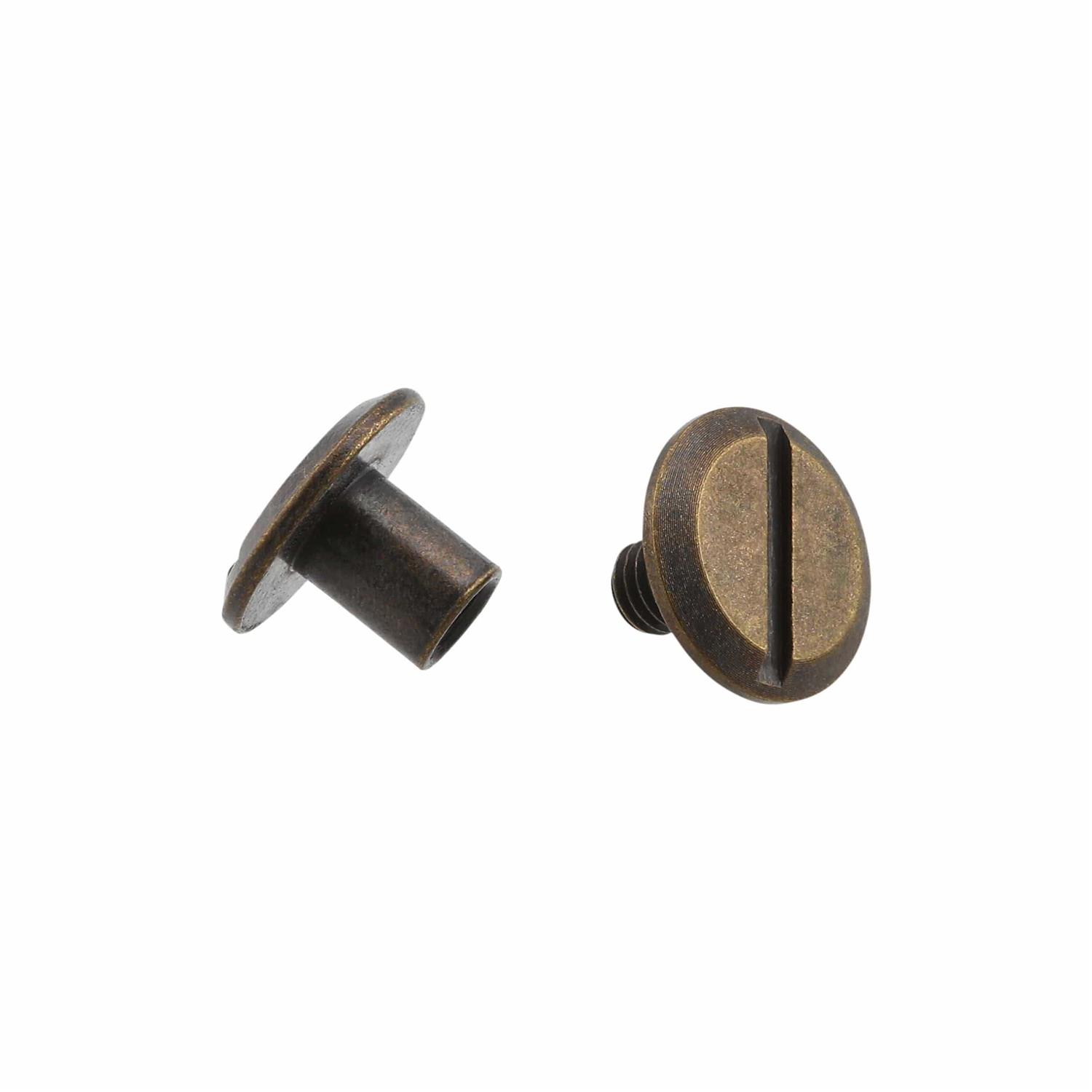 1/4 Antique Brass Flat Top Chicago Screw - Cheap Fitting