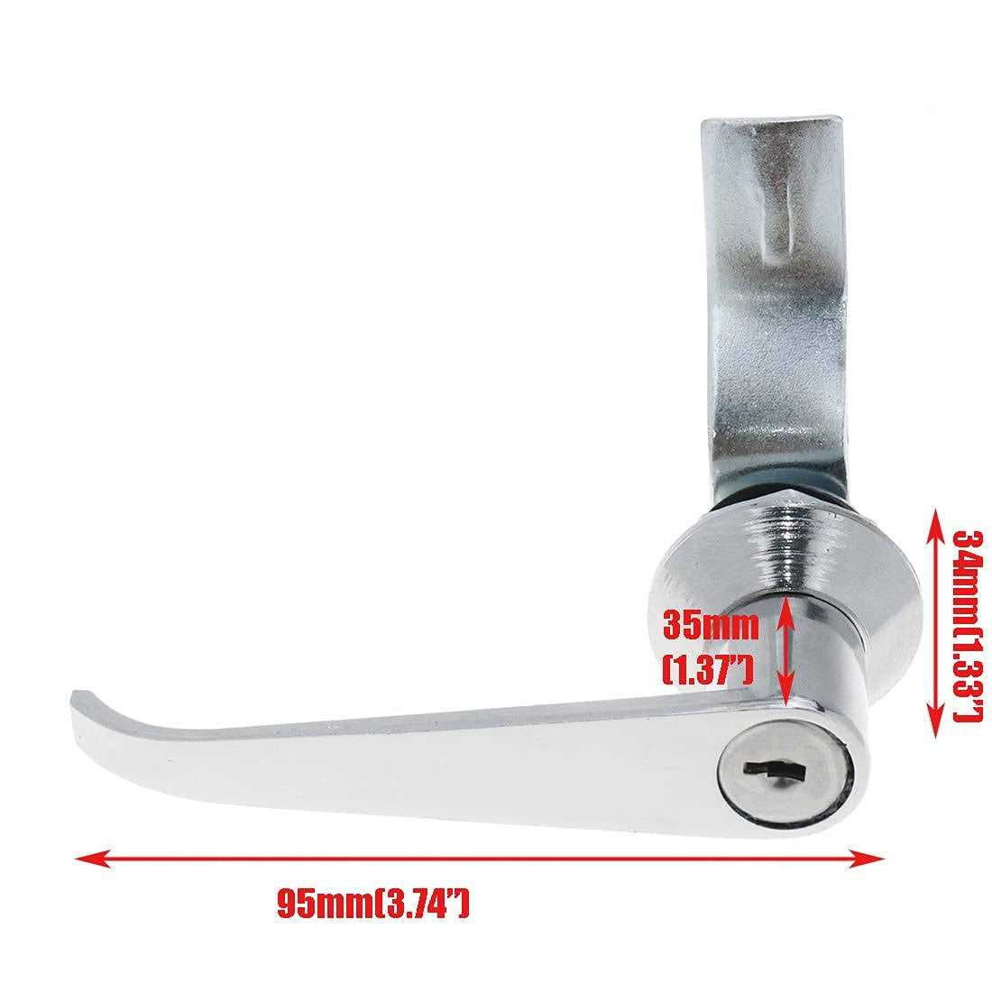 quluxe 2 pcs chrome zinc alloy handle cabinet locks distribution box cabinet door handle locks with keys for secure importan - Cheap Fitting