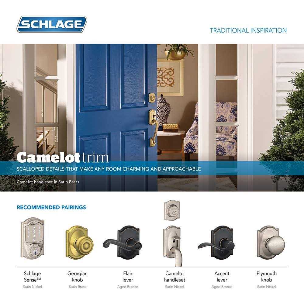 Schlage Georgian Keyed Entry Knob with Camelot - Cheap Fitting