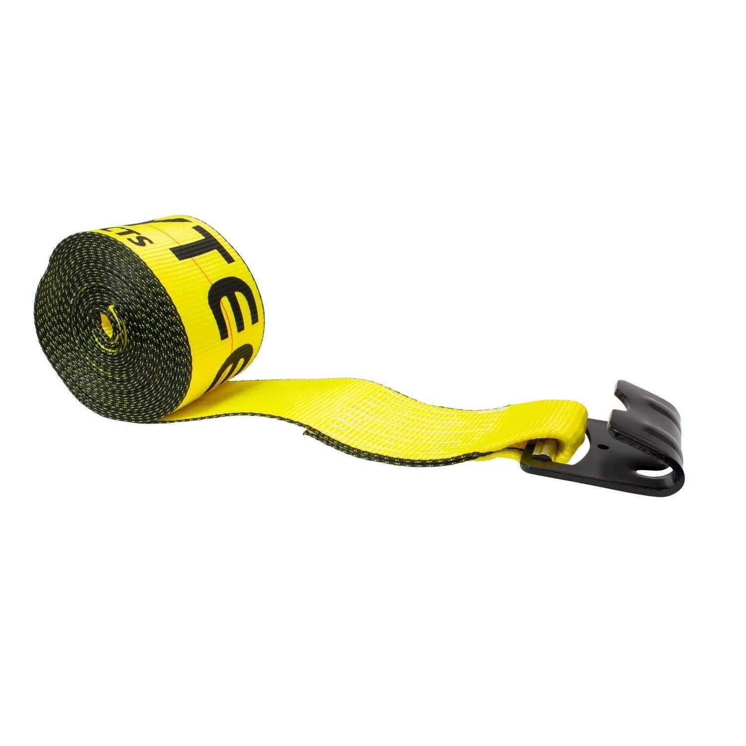 Mytee Products 4 Heavy Duty Winch Straps with Flat Hook Wll# 5400 LBS - Cheap Fitting