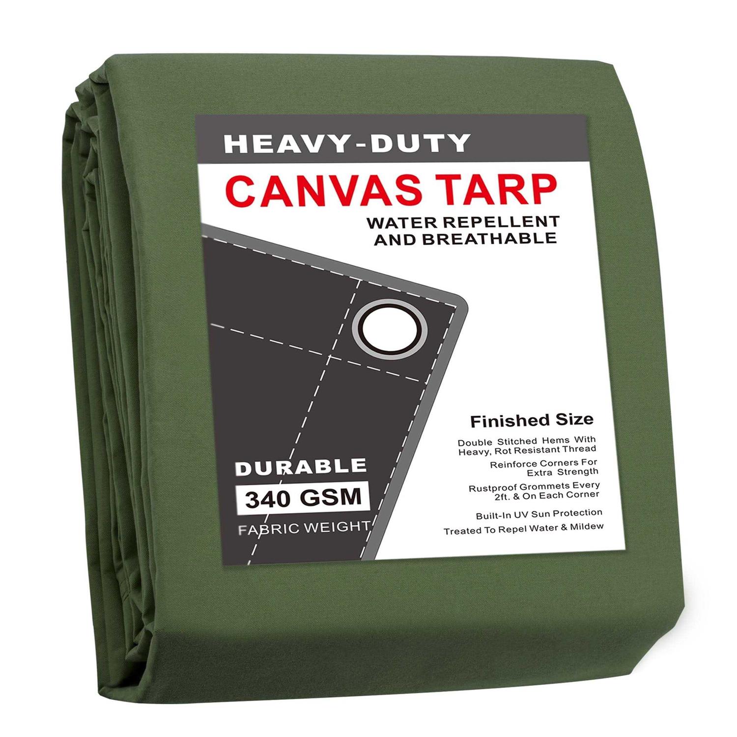Cartman Finished Size Canvas Tarp with Rustproof Grommets - Cheap Fitting